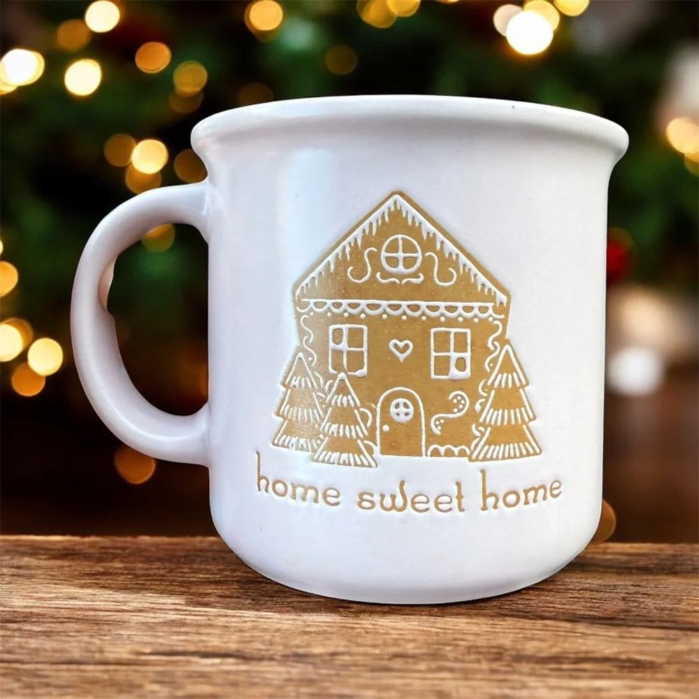 Pink Gingerbread House Mug 